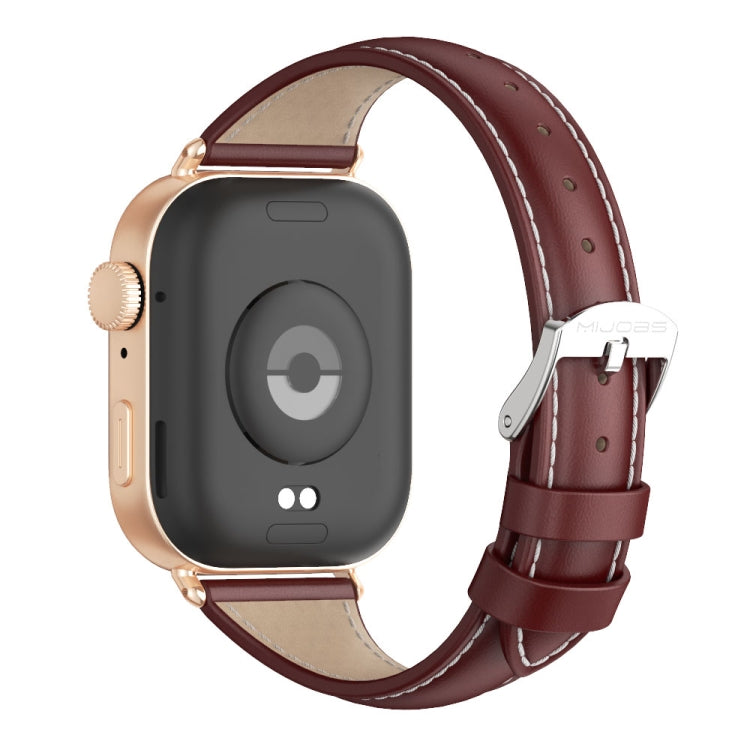 For Huawei Watch Fit3 MIJOBS Slim Genuine Leather Watch Band