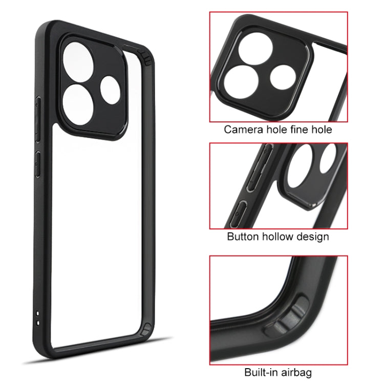 For Redmi Note 14 5G Frosted TPU + Transparent PC Phone Case