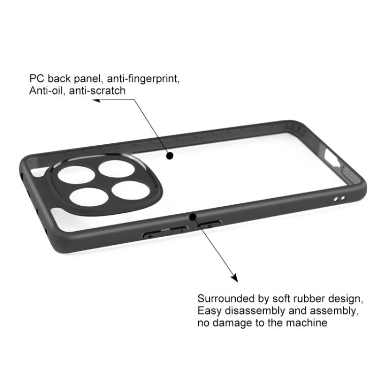 For Redmi Note 14 Pro 4G Frosted TPU + Transparent PC Phone Case