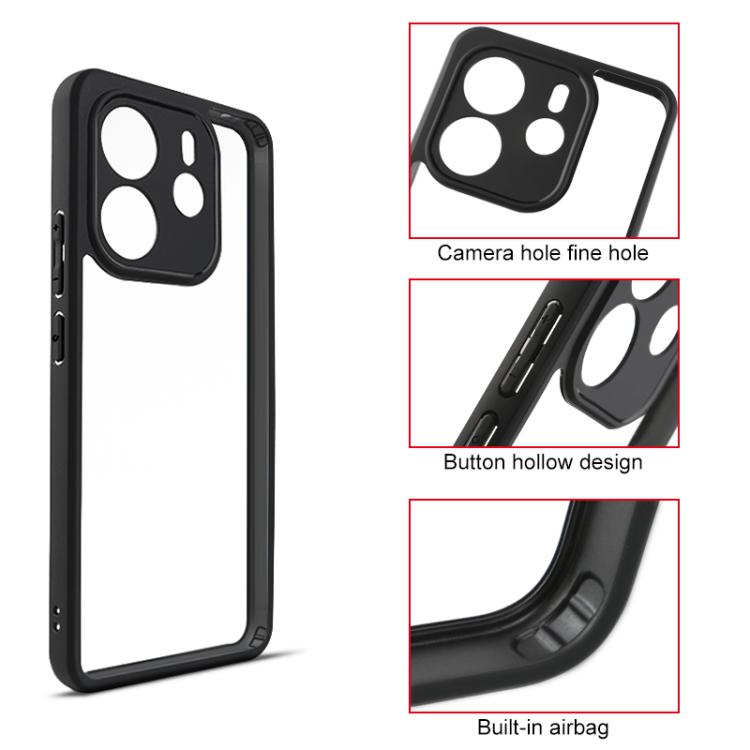 For Redmi Note 14 4G 163.25mm Frosted TPU + Transparent PC Phone Case
