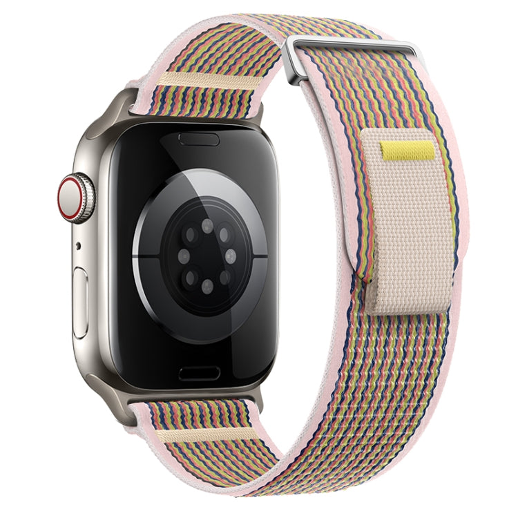For Apple Watch SE 2022 44mm Dual-Section Loop Nylon Watch Band