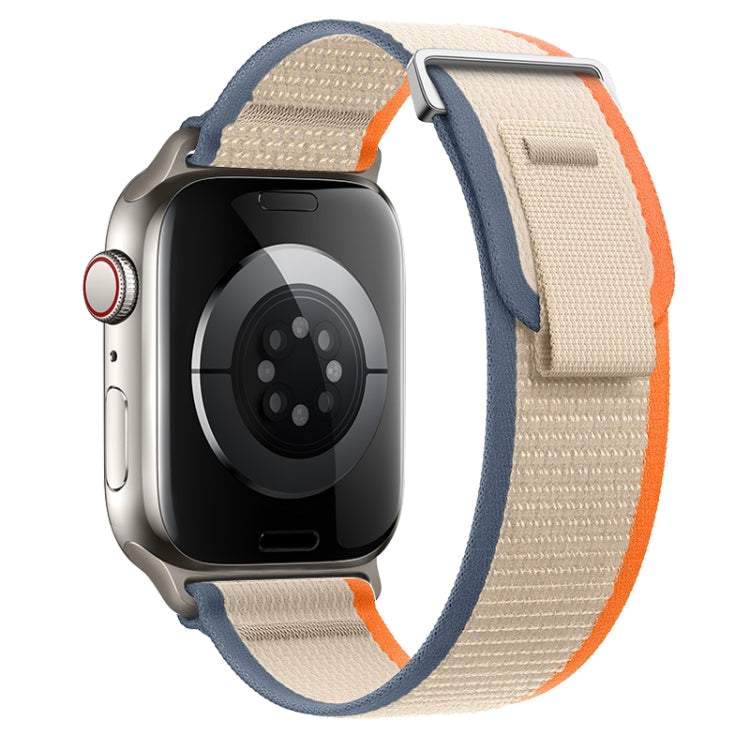For Apple Watch SE 2022 44mm Dual-Section Loop Nylon Watch Band
