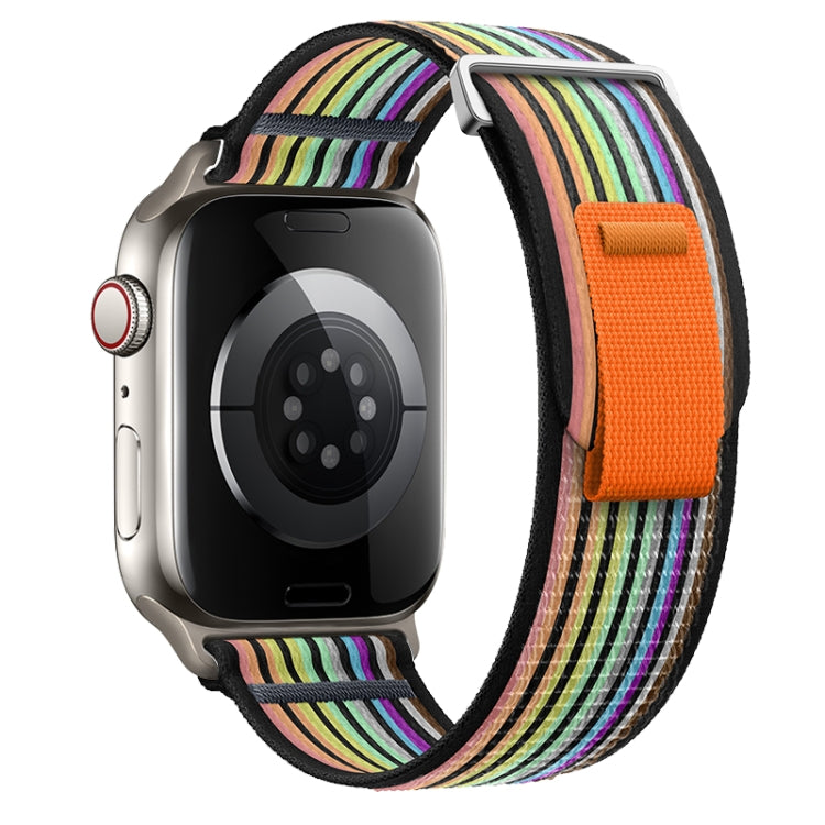 For Apple Watch Series 6 44mm Dual-Section Loop Nylon Watch Band