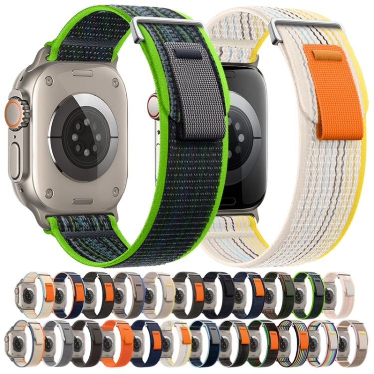 For Apple Watch Series 7 41mm Dual-Section Loop Nylon Watch Band