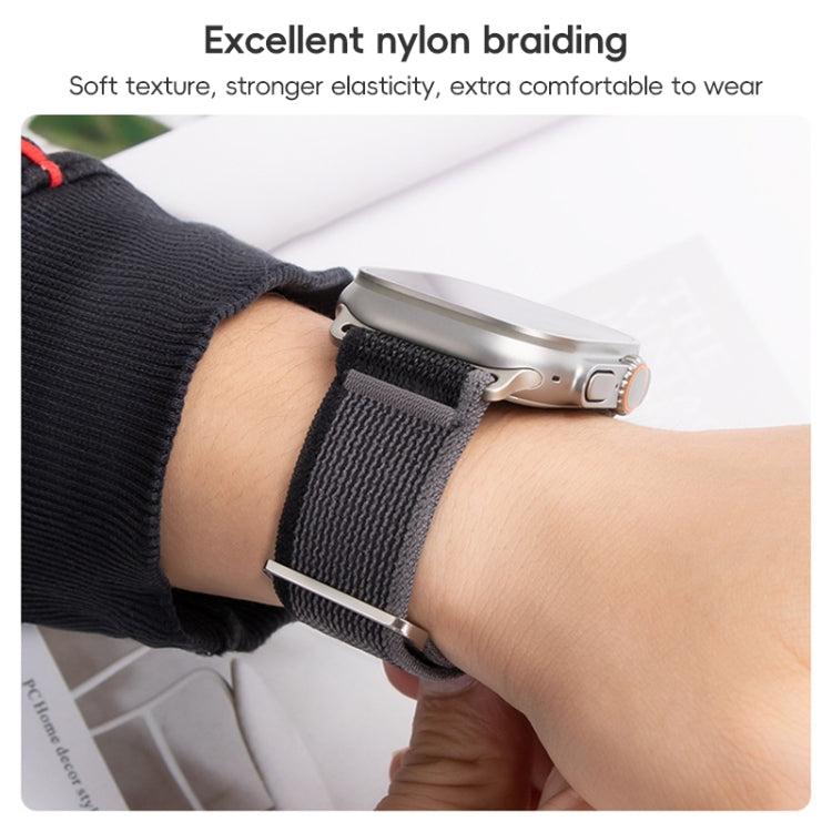 For Apple Watch Series 5 44mm Dual-Section Loop Nylon Watch Band