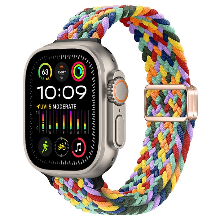 For Apple Watch Ultra 2 49mm Slim Magnetic Buckle Nylon Braided Watch Band