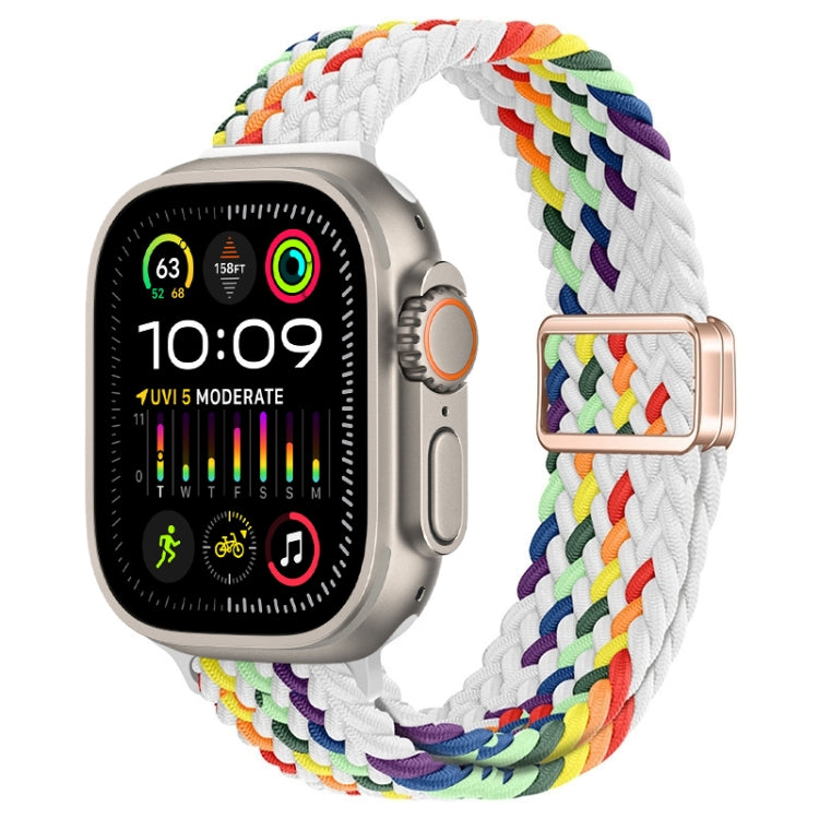 For Apple Watch Ultra 2 49mm Slim Magnetic Buckle Nylon Braided Watch Band