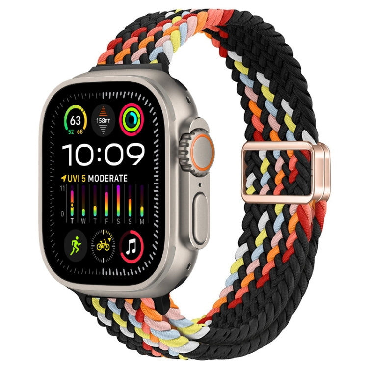 For Apple Watch Ultra 2 49mm Slim Magnetic Buckle Nylon Braided Watch Band