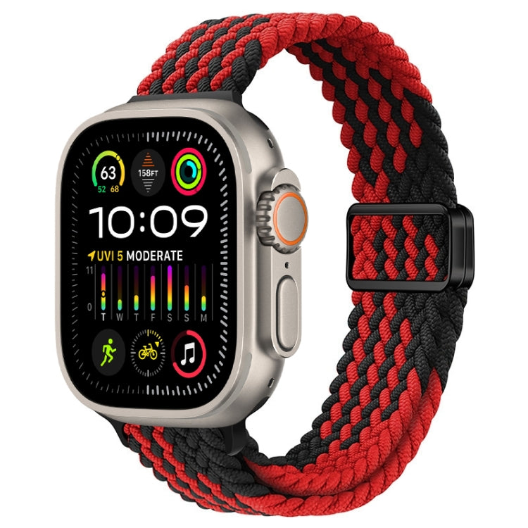 For Apple Watch Ultra 2 49mm Slim Magnetic Buckle Nylon Braided Watch Band