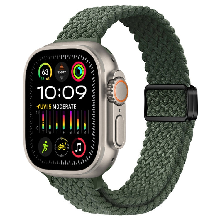 For Apple Watch Ultra 2 49mm Slim Magnetic Buckle Nylon Braided Watch Band