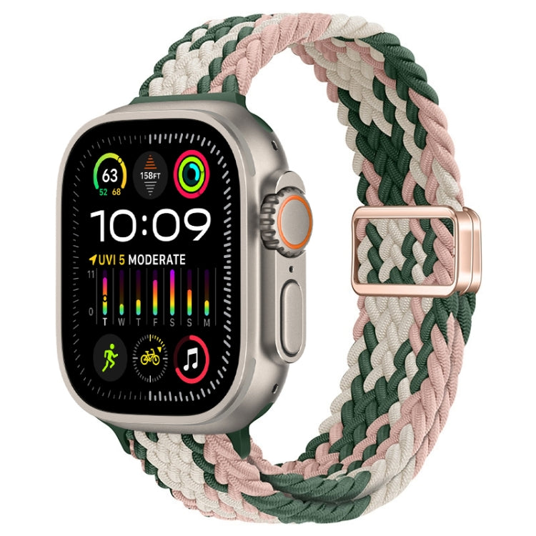 For Apple Watch Ultra 2 49mm Slim Magnetic Buckle Nylon Braided Watch Band