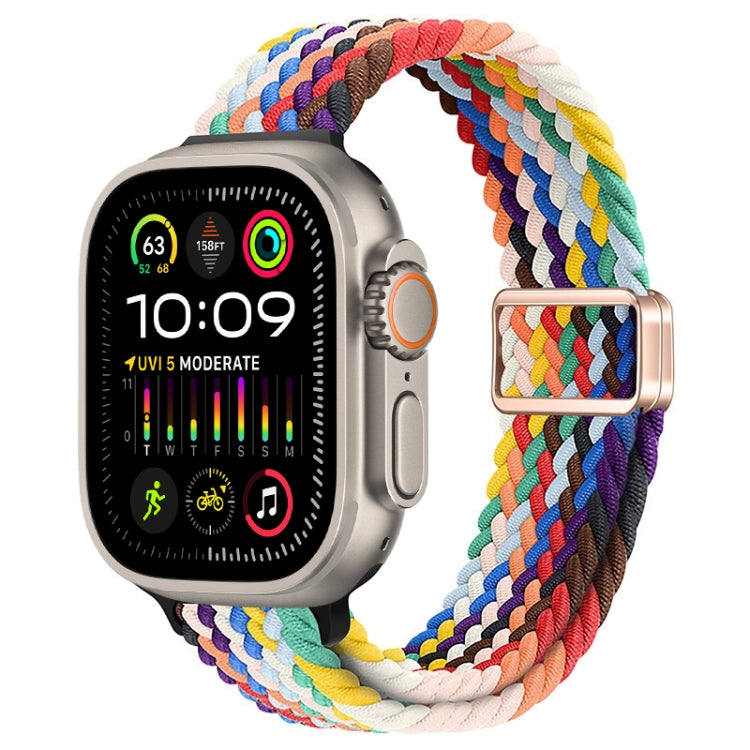 For Apple Watch Ultra 2 49mm Slim Magnetic Buckle Nylon Braided Watch Band