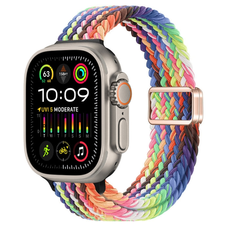 For Apple Watch Ultra 2 49mm Slim Magnetic Buckle Nylon Braided Watch Band