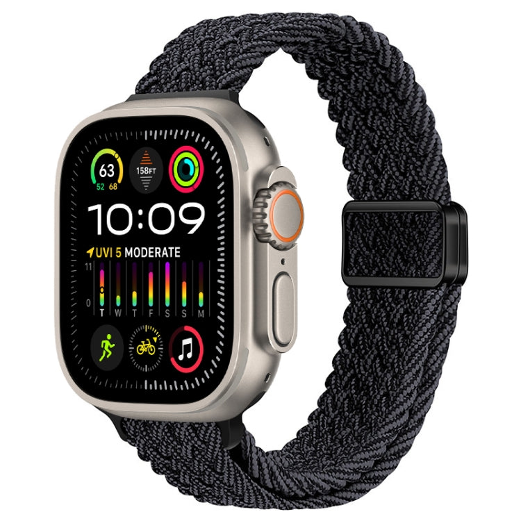 For Apple Watch Ultra 2 49mm Slim Magnetic Buckle Nylon Braided Watch Band