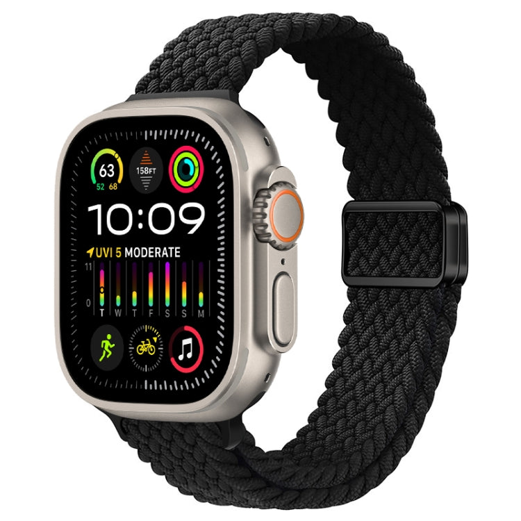 For Apple Watch Ultra 2 49mm Slim Magnetic Buckle Nylon Braided Watch Band