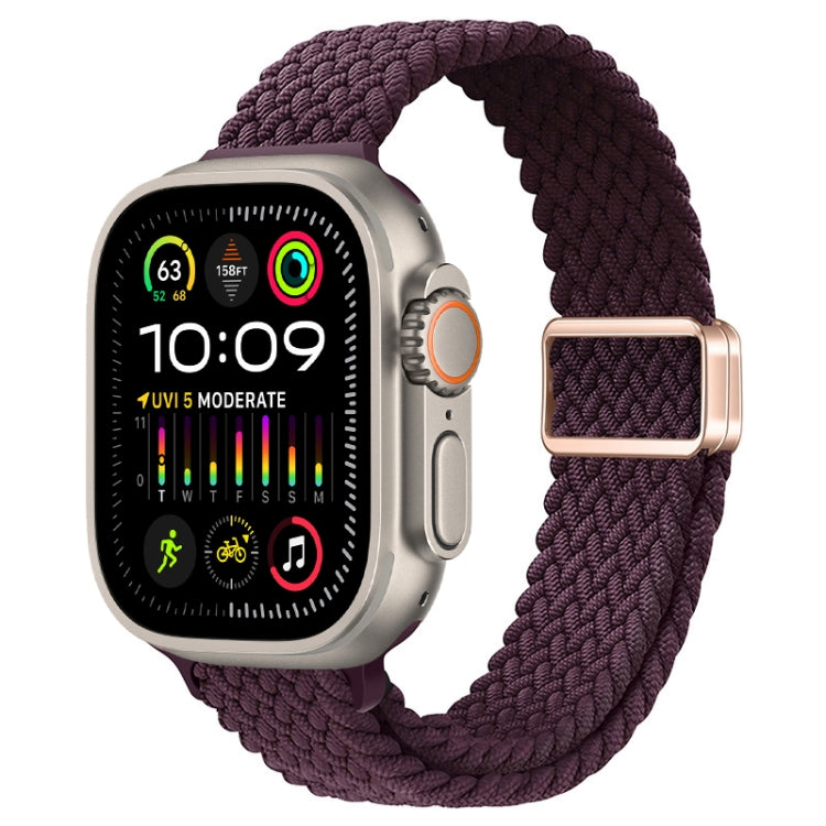 For Apple Watch Ultra 2 49mm Slim Magnetic Buckle Nylon Braided Watch Band