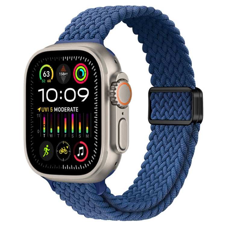 For Apple Watch Ultra 2 49mm Slim Magnetic Buckle Nylon Braided Watch Band