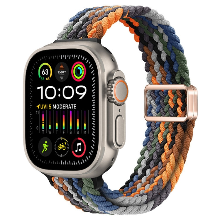 For Apple Watch Ultra 2 49mm Slim Magnetic Buckle Nylon Braided Watch Band