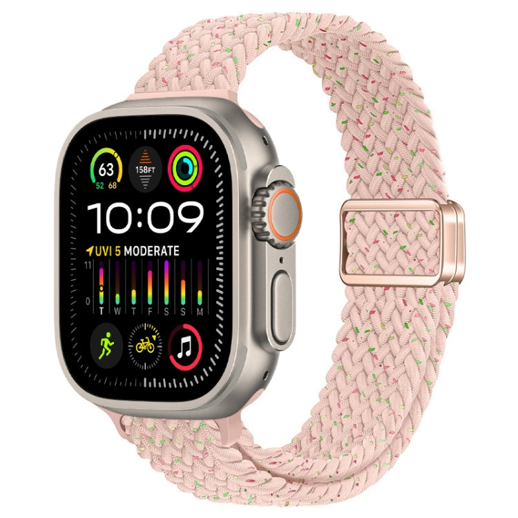 For Apple Watch Ultra 2 49mm Slim Magnetic Buckle Nylon Braided Watch Band