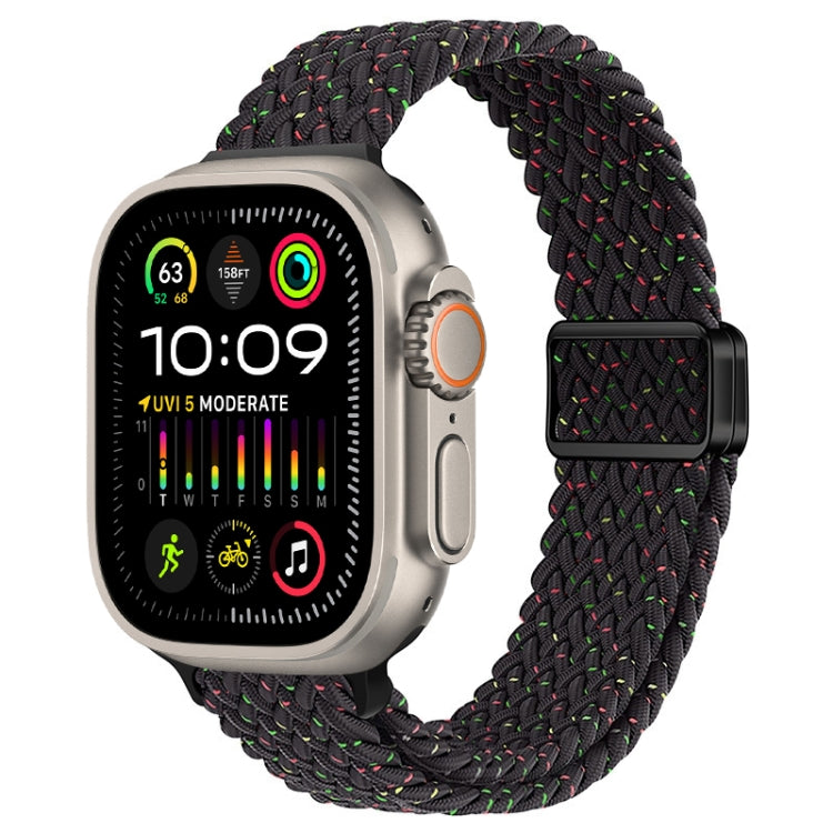 For Apple Watch Ultra 2 49mm Slim Magnetic Buckle Nylon Braided Watch Band