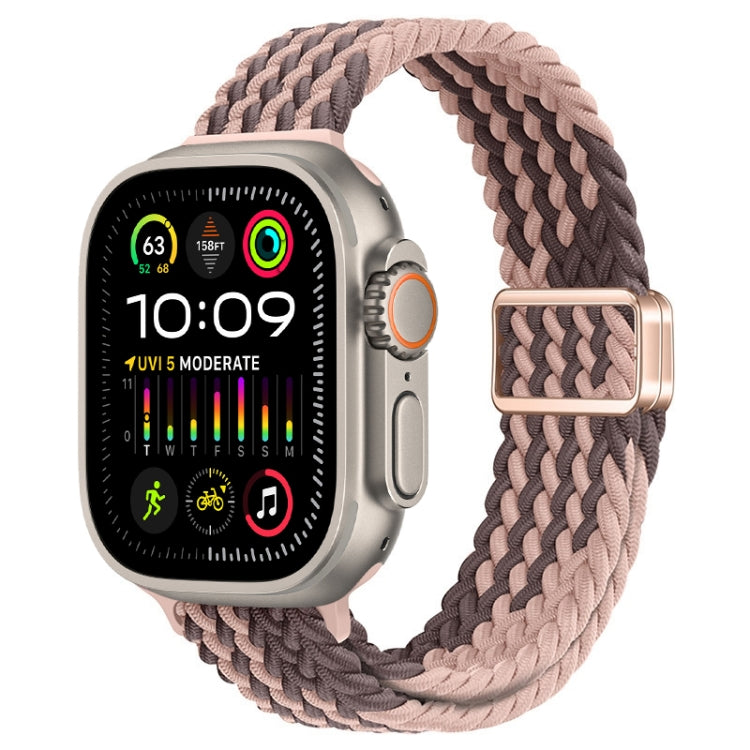 For Apple Watch Ultra 2 49mm Slim Magnetic Buckle Nylon Braided Watch Band