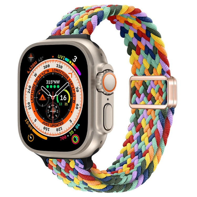 For Apple Watch Ultra 49mm Slim Magnetic Buckle Nylon Braided Watch Band