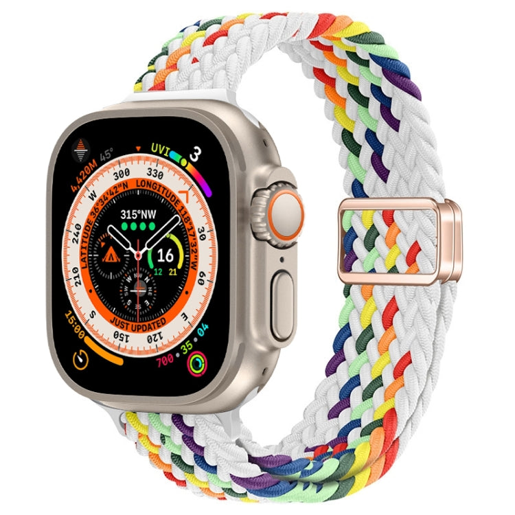 For Apple Watch Ultra 49mm Slim Magnetic Buckle Nylon Braided Watch Band