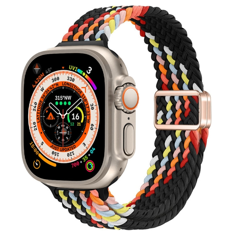 For Apple Watch Ultra 49mm Slim Magnetic Buckle Nylon Braided Watch Band