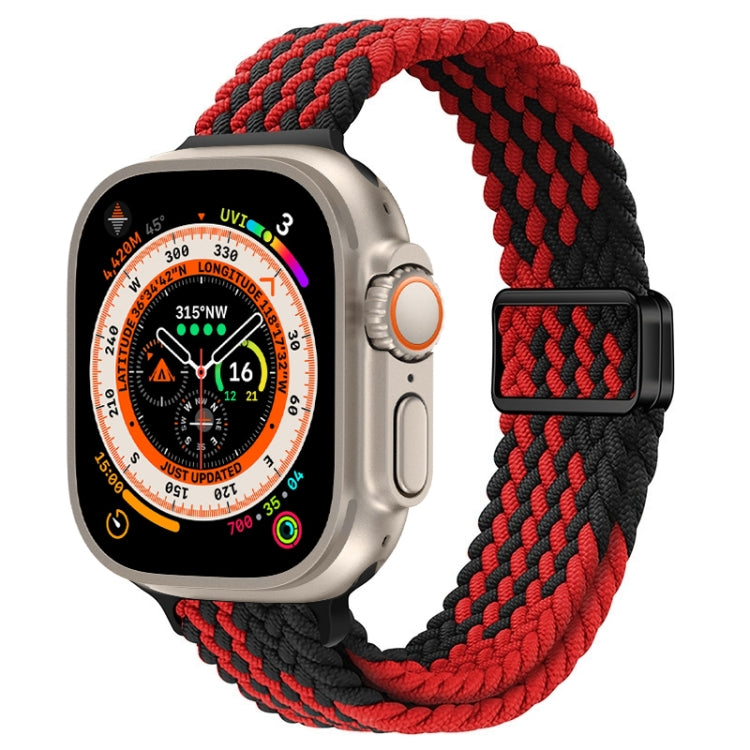 For Apple Watch Ultra 49mm Slim Magnetic Buckle Nylon Braided Watch Band