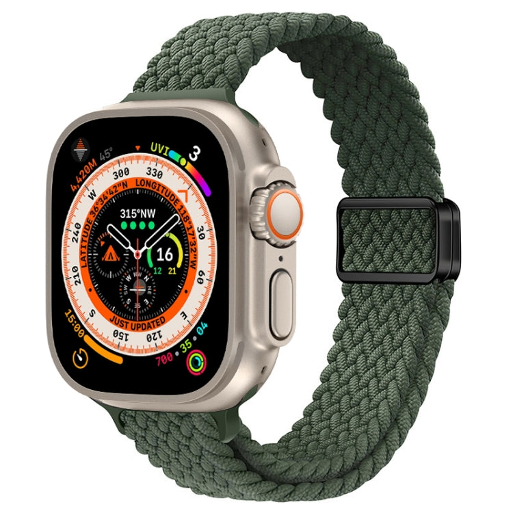 For Apple Watch Ultra 49mm Slim Magnetic Buckle Nylon Braided Watch Band