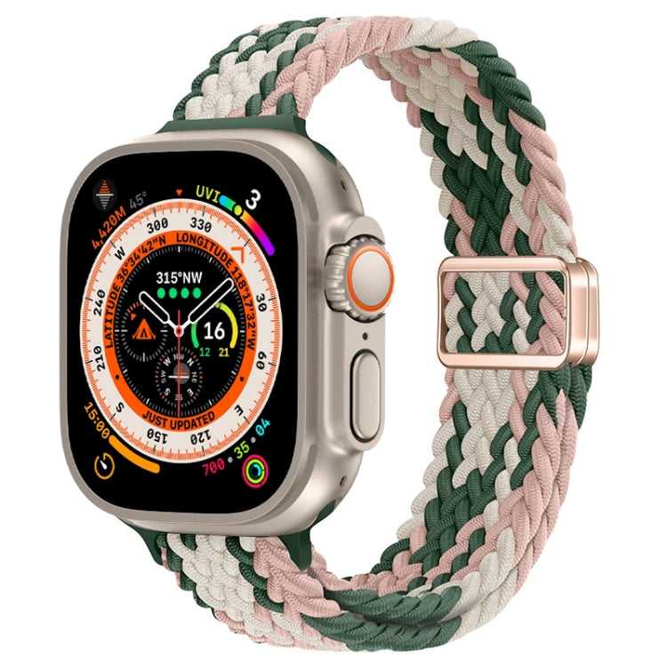 For Apple Watch Ultra 49mm Slim Magnetic Buckle Nylon Braided Watch Band