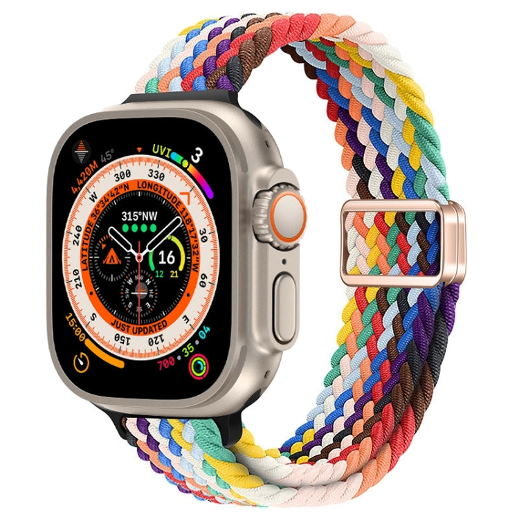 For Apple Watch Ultra 49mm Slim Magnetic Buckle Nylon Braided Watch Band