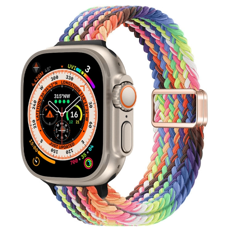 For Apple Watch Ultra 49mm Slim Magnetic Buckle Nylon Braided Watch Band