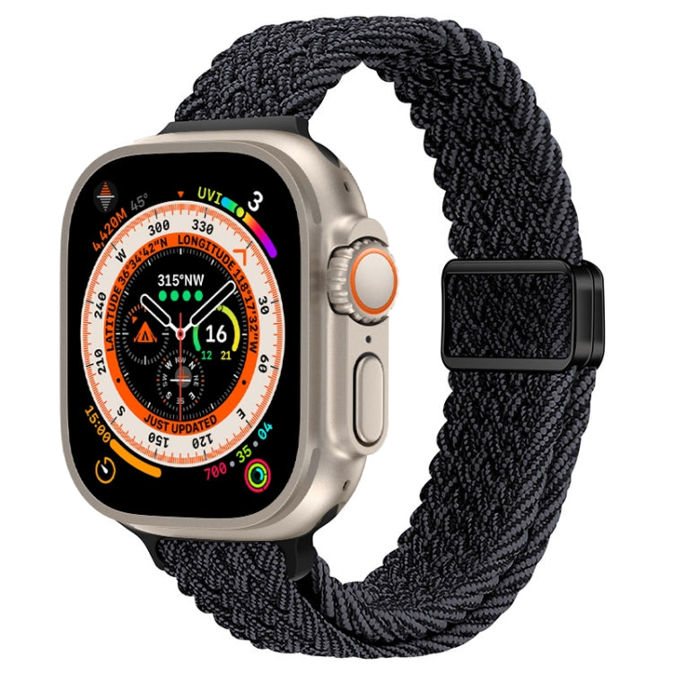 For Apple Watch Ultra 49mm Slim Magnetic Buckle Nylon Braided Watch Band