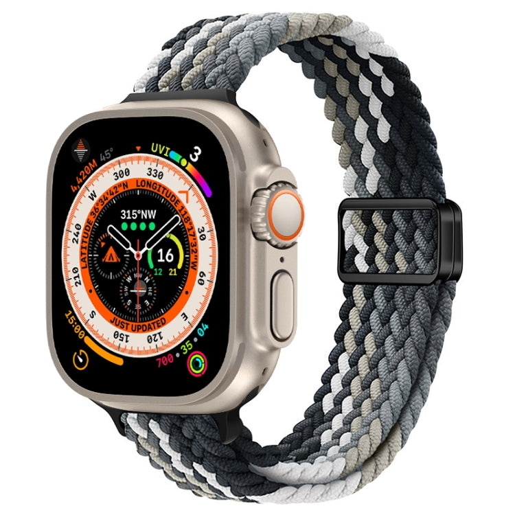 For Apple Watch Ultra 49mm Slim Magnetic Buckle Nylon Braided Watch Band