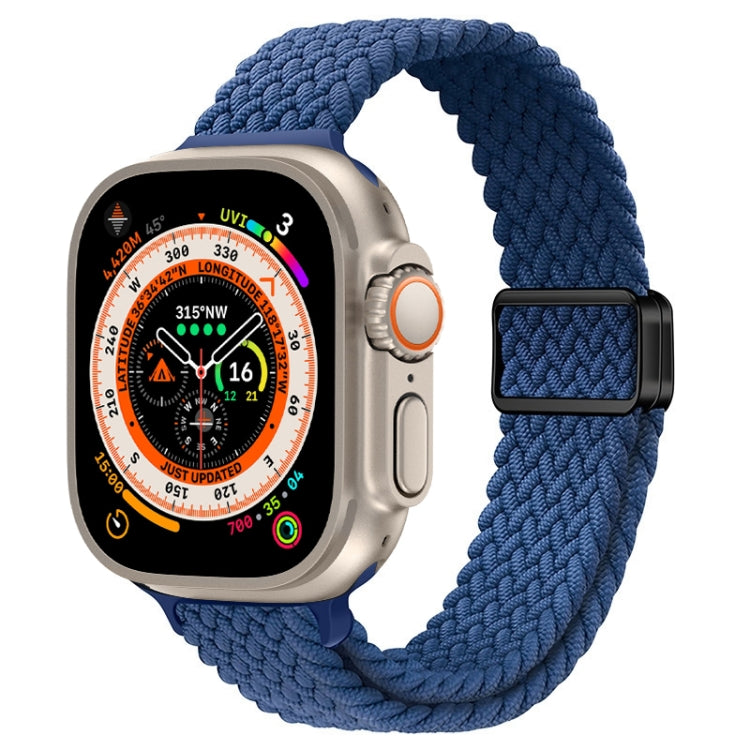 For Apple Watch Ultra 49mm Slim Magnetic Buckle Nylon Braided Watch Band