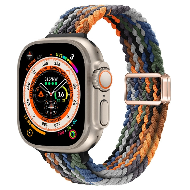 For Apple Watch Ultra 49mm Slim Magnetic Buckle Nylon Braided Watch Band
