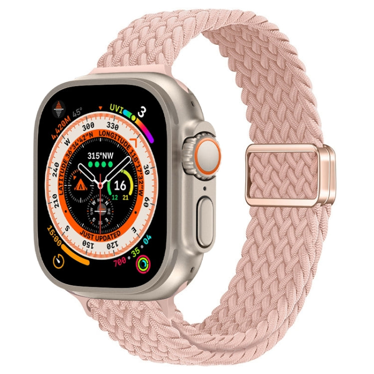 For Apple Watch Ultra 49mm Slim Magnetic Buckle Nylon Braided Watch Band