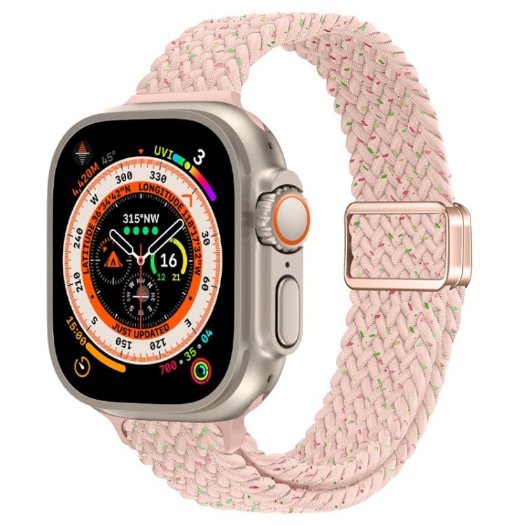 For Apple Watch Ultra 49mm Slim Magnetic Buckle Nylon Braided Watch Band