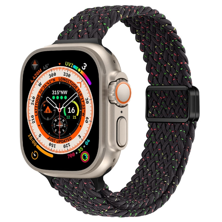 For Apple Watch Ultra 49mm Slim Magnetic Buckle Nylon Braided Watch Band