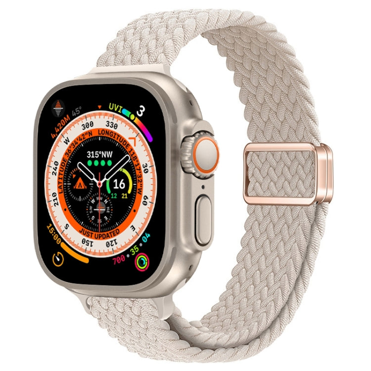 For Apple Watch Ultra 49mm Slim Magnetic Buckle Nylon Braided Watch Band