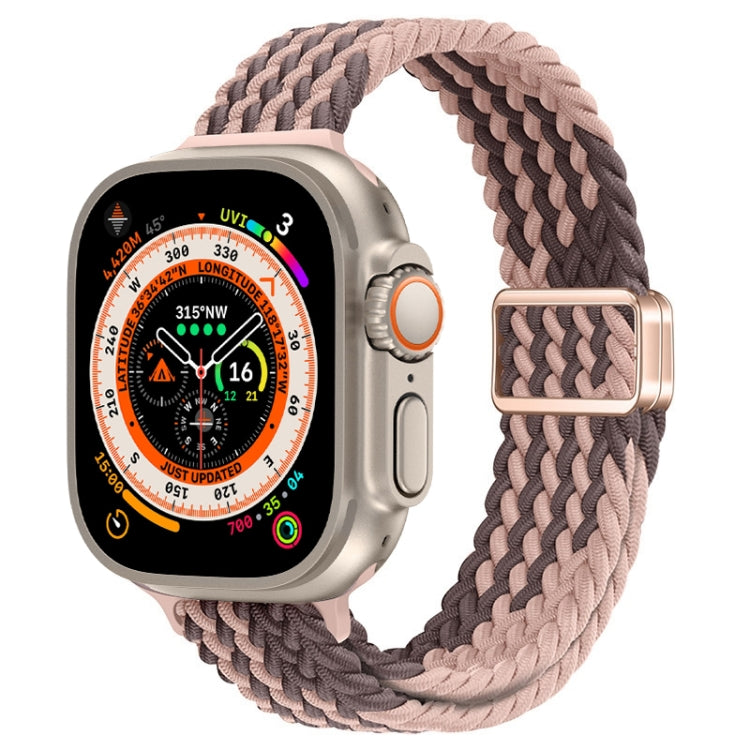 For Apple Watch Ultra 49mm Slim Magnetic Buckle Nylon Braided Watch Band