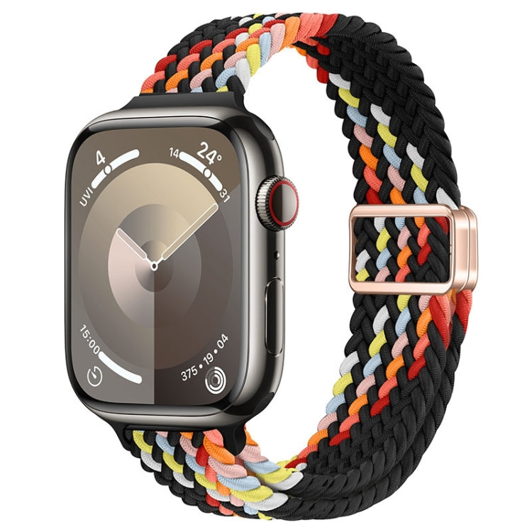 For Apple Watch Series 7 45mm Slim Magnetic Buckle Nylon Braided Watch Band