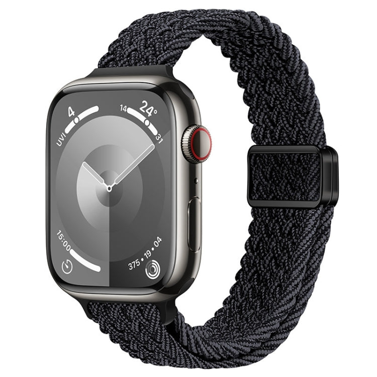 For Apple Watch Series 7 45mm Slim Magnetic Buckle Nylon Braided Watch Band