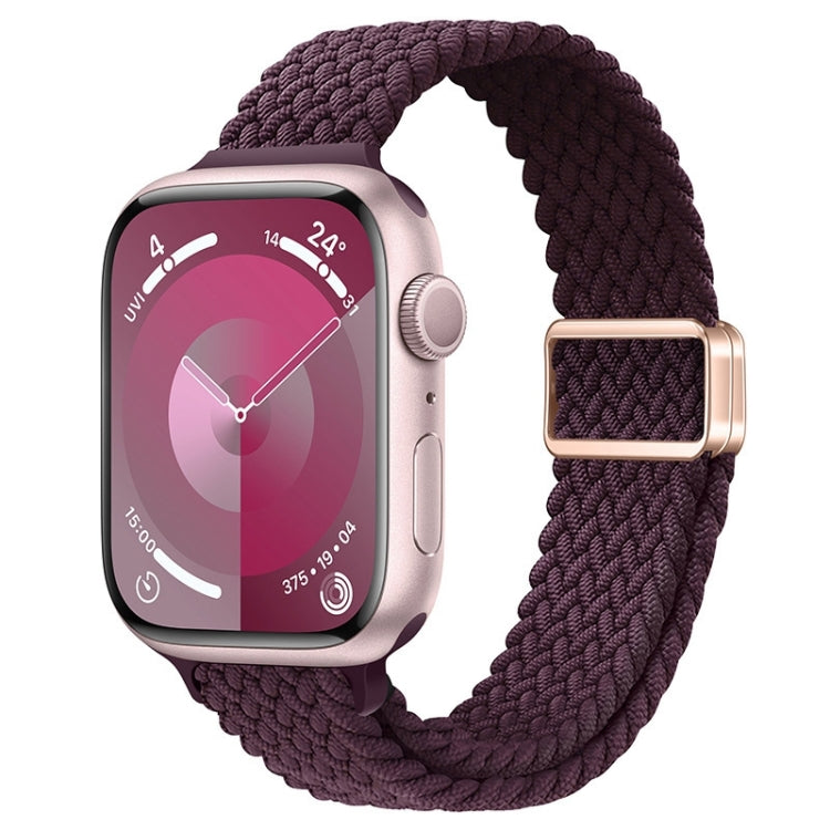 For Apple Watch SE 44mm Slim Magnetic Buckle Nylon Braided Watch Band