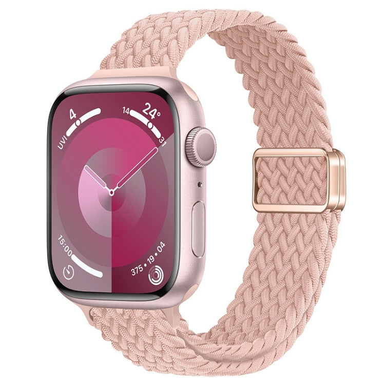 For Apple Watch SE 44mm Slim Magnetic Buckle Nylon Braided Watch Band