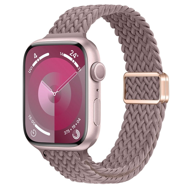 For Apple Watch SE 44mm Slim Magnetic Buckle Nylon Braided Watch Band
