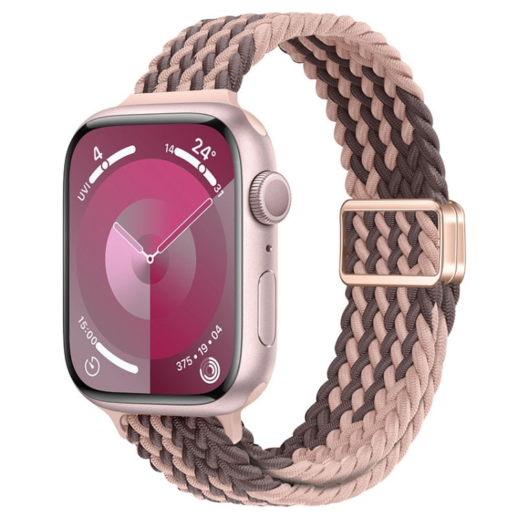 For Apple Watch Series 5 44mm Slim Magnetic Buckle Nylon Braided Watch Band