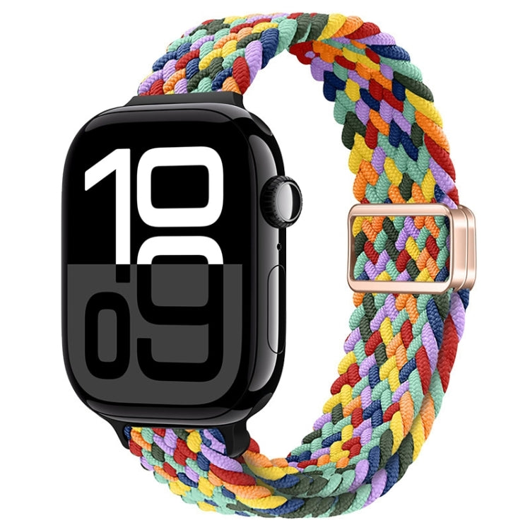 For Apple Watch Series 10 42mm Slim Magnetic Buckle Nylon Braided Watch Band