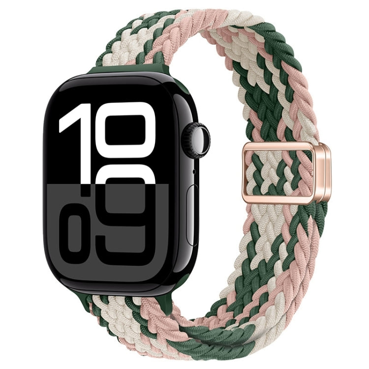 For Apple Watch Series 10 42mm Slim Magnetic Buckle Nylon Braided Watch Band